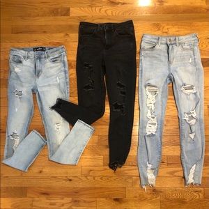Bundle of skinny distressed jeans